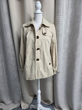 J. Crew Light Beige Button-Front Trench Jacket Size 6